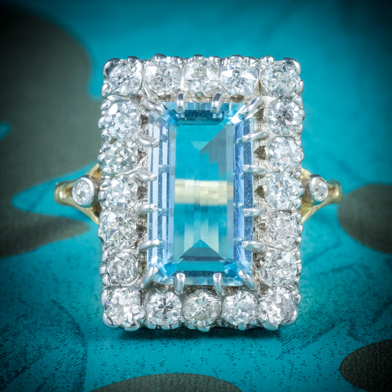 AQUAMARINE RING 18CT GOLD 6CT AQUA cover