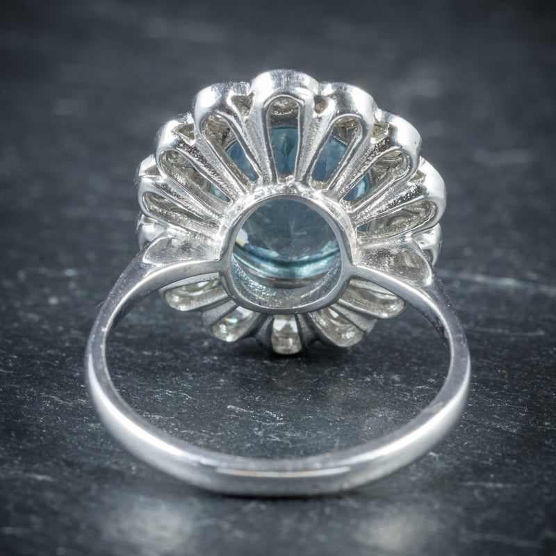 Aquamarine Ring 18ct White Gold 5ct Aqua BACK