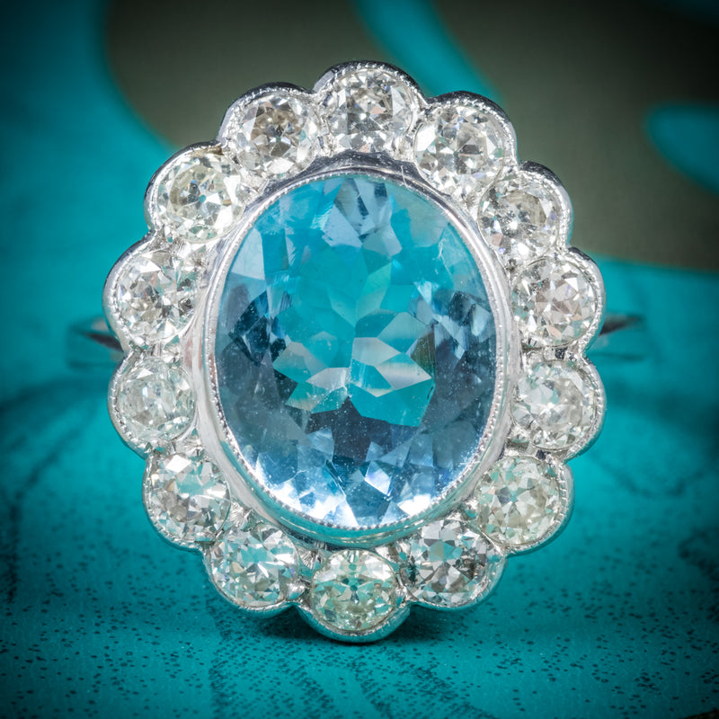 AQUAMARINE RING 18CT WHITE GOLD 5CT AQUA cover