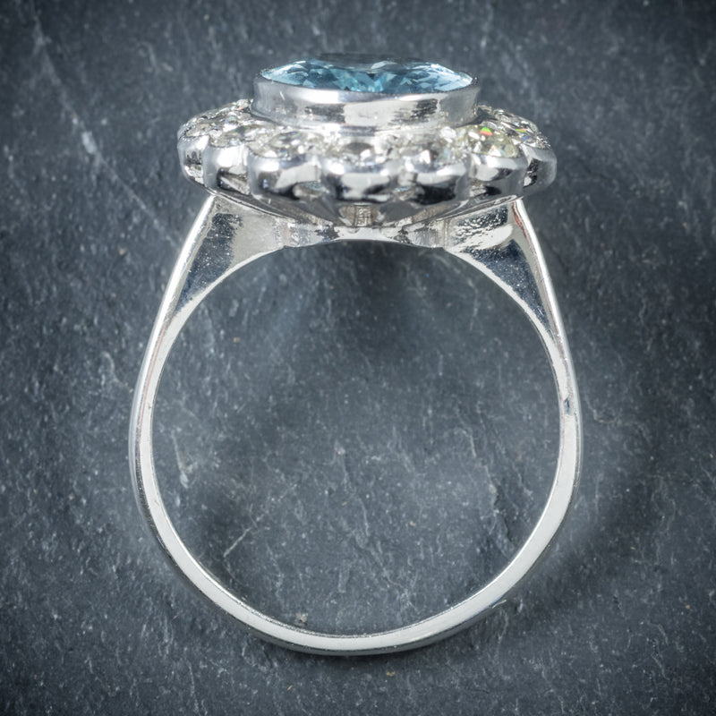 Aquamarine Ring 18ct White Gold 5ct Aqua TOP