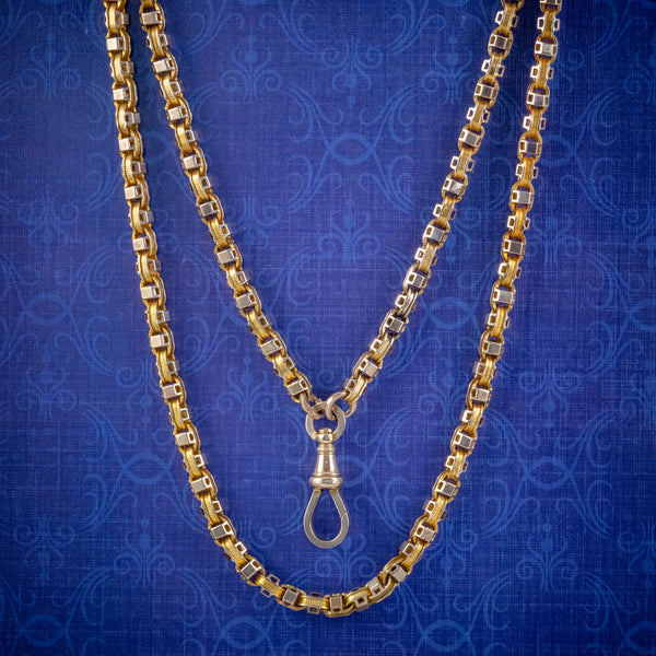 ART DECO SOLID 18CT GOLD GUARD CHAIN 58 GRAMS CIRCA 1920 COVER