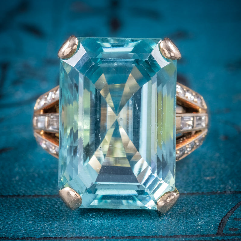 Art deco aquamarine ring new arrivals