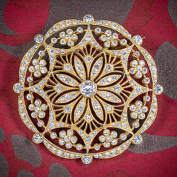 Art Deco Paste Stone Brooch 18ct Gold On Silver Circa 1930 cover