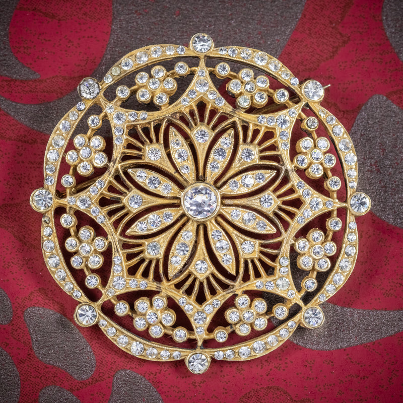 Art Deco Paste Stone Brooch 18ct Gold On Silver Circa 1930 cover