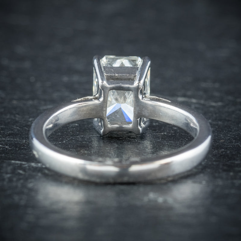 Art Deco Princess Cut Diamond Ring 18ct White Gold Circa 1930 BACK