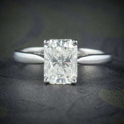 Art Deco Princess Cut Diamond Ring 18ct White Gold Circa 1930 COVER