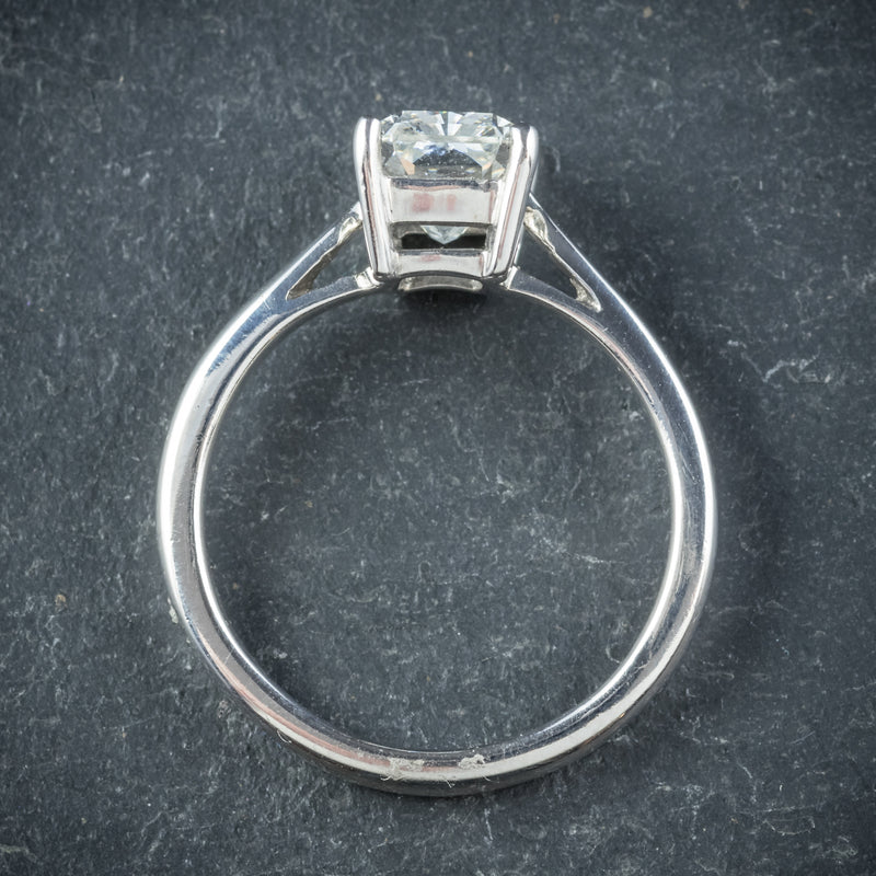 Art Deco Princess Cut Diamond Ring 18ct White Gold Circa 1930 TOP