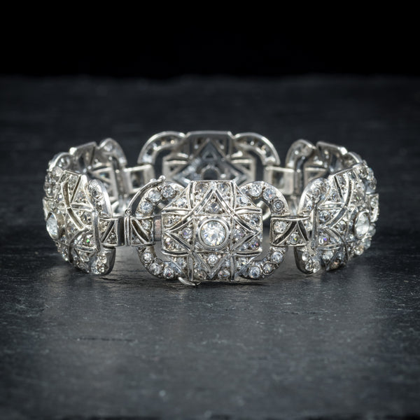 Art Deco Silver Paste Bracelet Circa 1925 FRONT