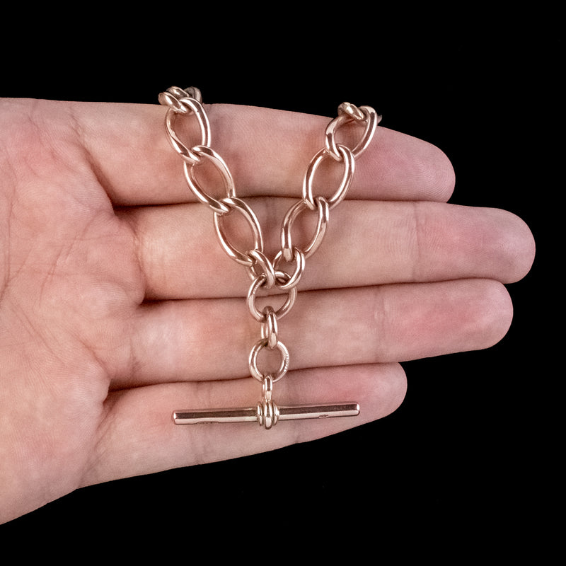 Antique Edwardian 9ct Gold Albert Chain Necklace 