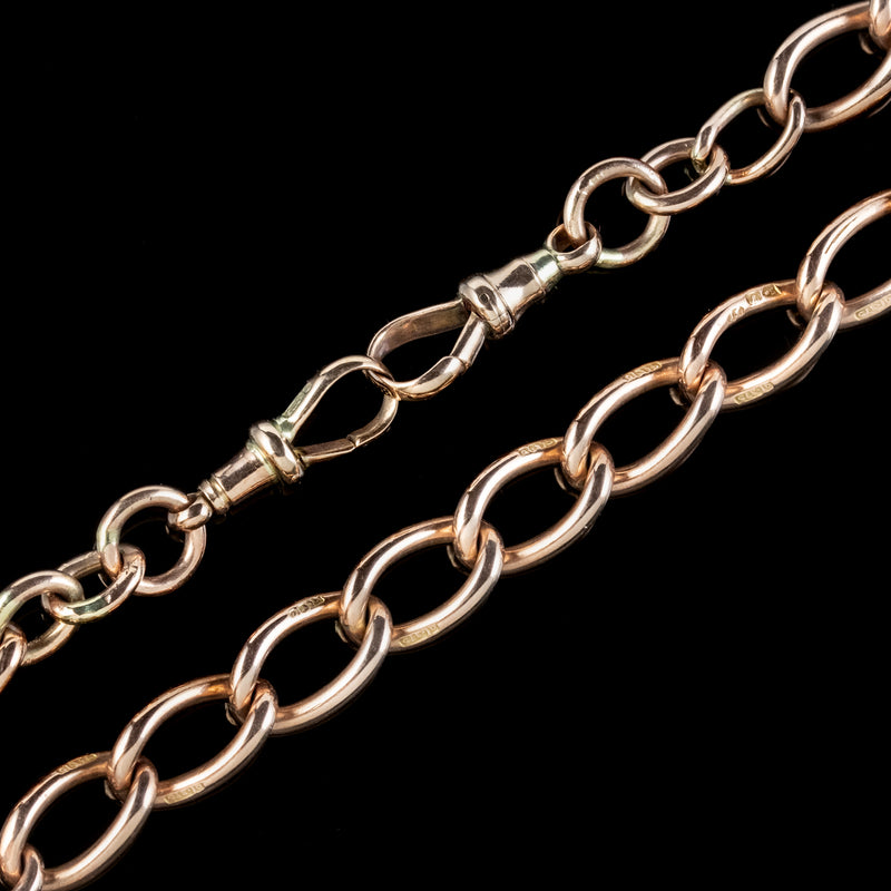 Antique Edwardian 9ct Gold Albert Chain Necklace 