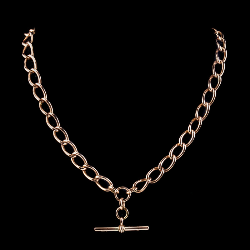 Antique Edwardian 9ct Gold Albert Chain Necklace 