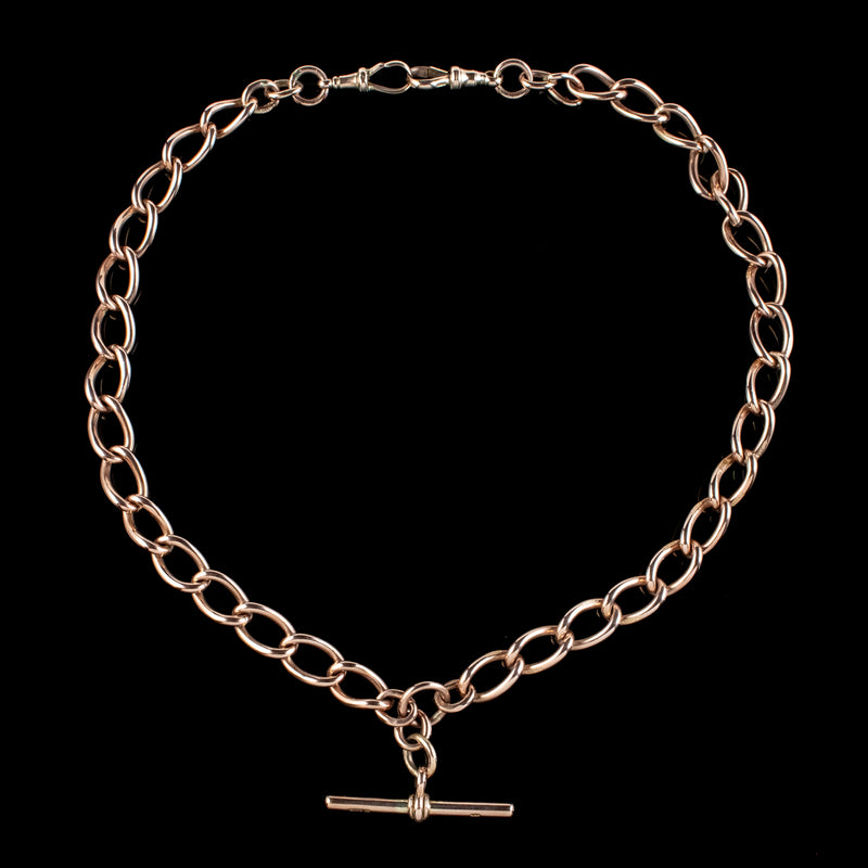 Antique Edwardian 9ct Gold Albert Chain Necklace 