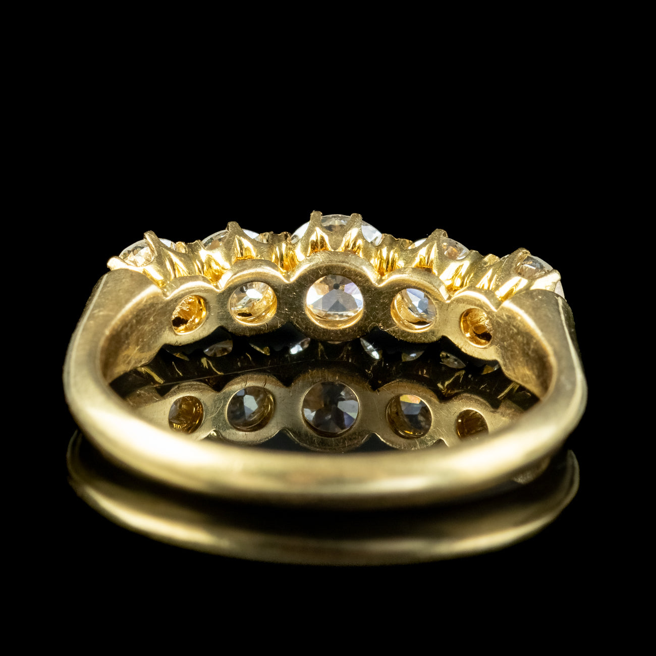 Retro English .65 Ct Double Diamond Twist 18 Kt ring For Sale at