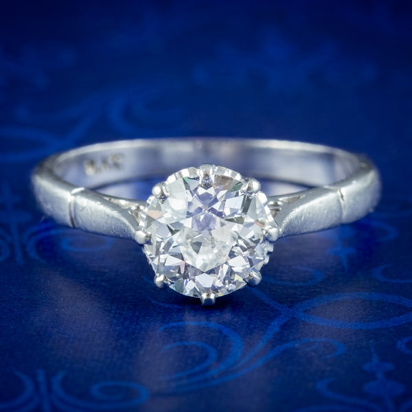 Antique Edwardian Diamond Solitaire Ring 1.2ct Diamond 