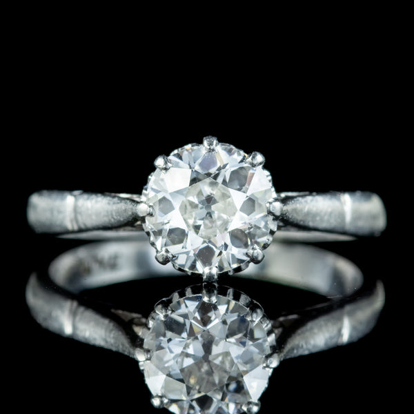 Antique Edwardian Diamond Solitaire Ring 1.2ct Diamond 