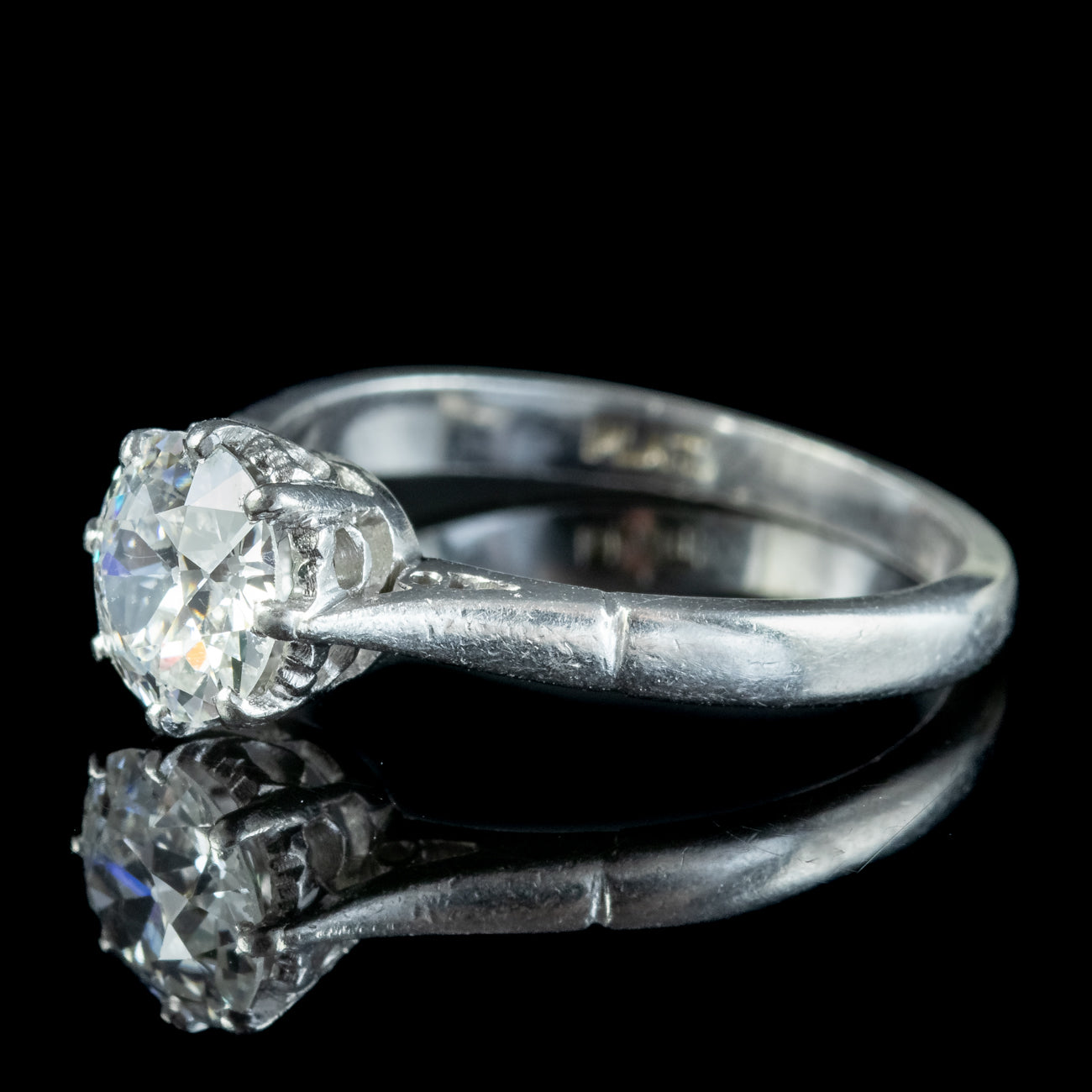 Antique Edwardian Diamond Solitaire Ring 1.2ct Diamond – Antique ...