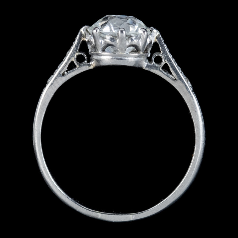 Antique Edwardian Diamond Solitaire Ring 1.46ct Diamond Circa 1910