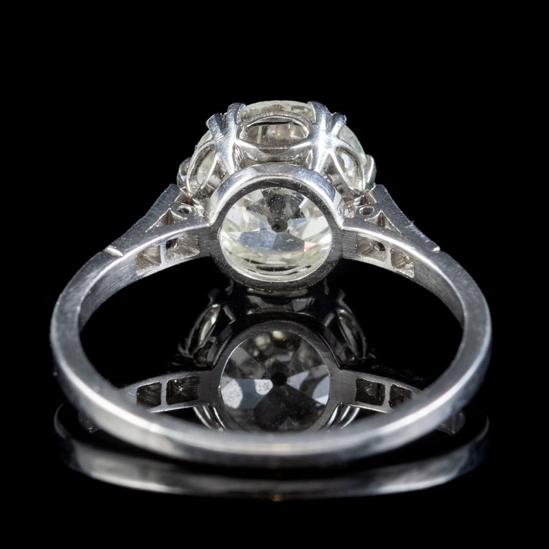 Antique Edwardian Diamond Solitaire Ring 2.75ct Diamond Circa 1910 Cert