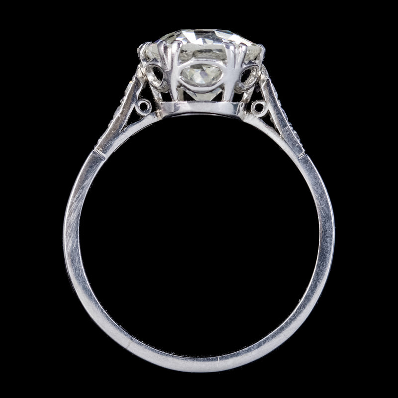 Antique Edwardian Diamond Solitaire Ring 2.75ct Diamond Circa 1910 Cert