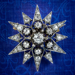 Antique Edwardian Diamond Star Brooch 3.30ct Of Diamond Circa 1910