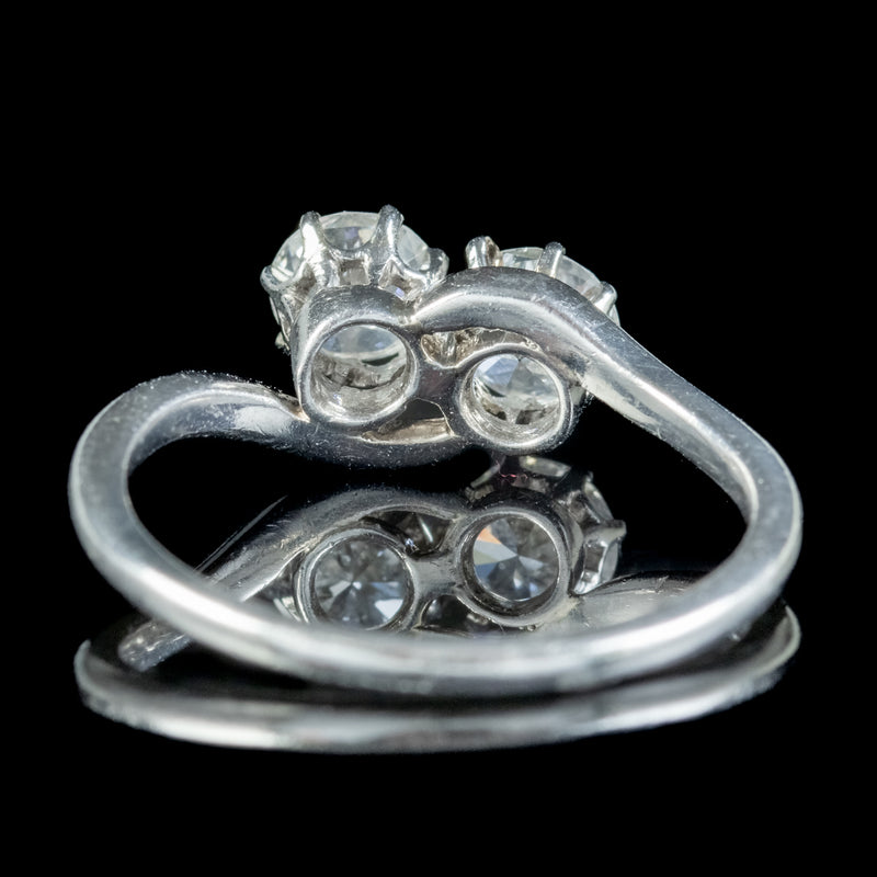 Antique Edwardian Diamond Toi Et Moi Ring 1ct Of Diamond 