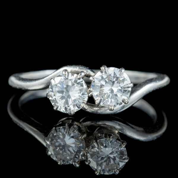 Antique Edwardian Diamond Toi Et Moi Ring 1ct Of Diamond 