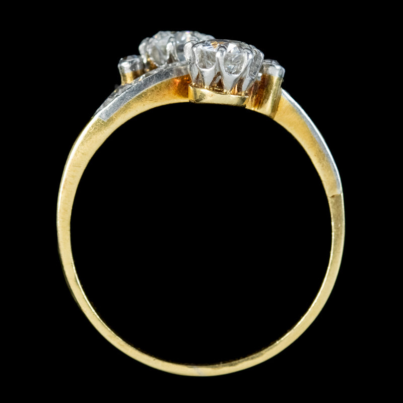 Antique Edwardian Diamond Toi Et Moi Ring 1.30ct Of Diamond