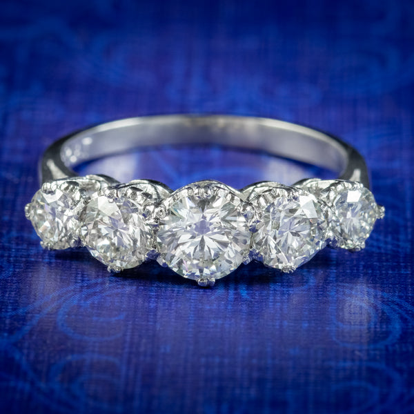 Antique Edwardian Five Stone Diamond Ring 2.36ct Diamond Circa 1905
