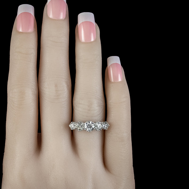 Antique Edwardian Five Stone Diamond Ring 2.36ct Diamond Circa 1905