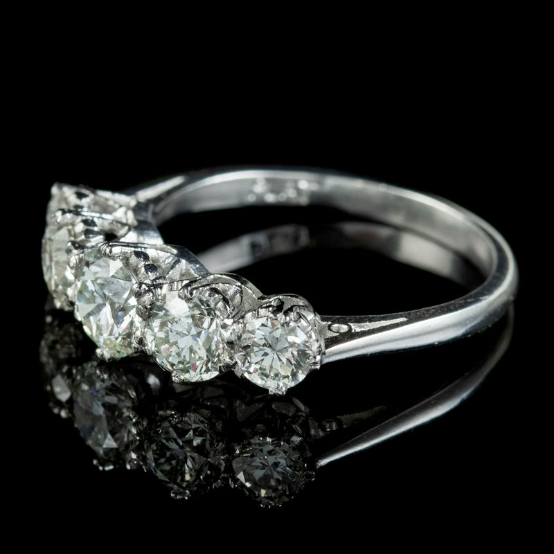 Antique Edwardian Five Stone Diamond Ring 2.36ct Diamond Circa 1905