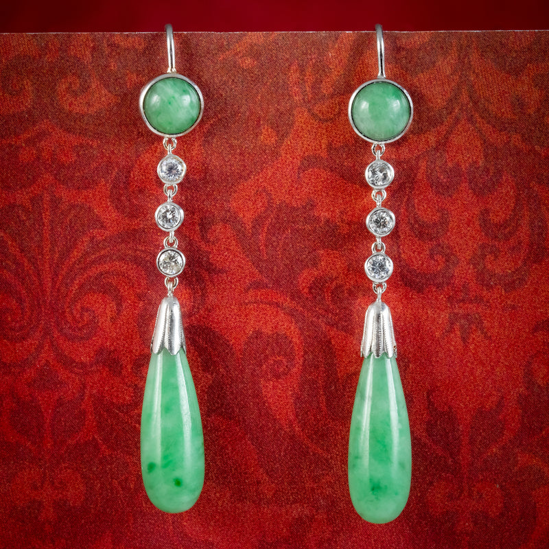 Vintage Carved Jade Earrings.natural Green Jade Earrings.sterling Silver Jade  Earrings.teardrop Dangle Earrings.chinese Jade Emerald - Etsy