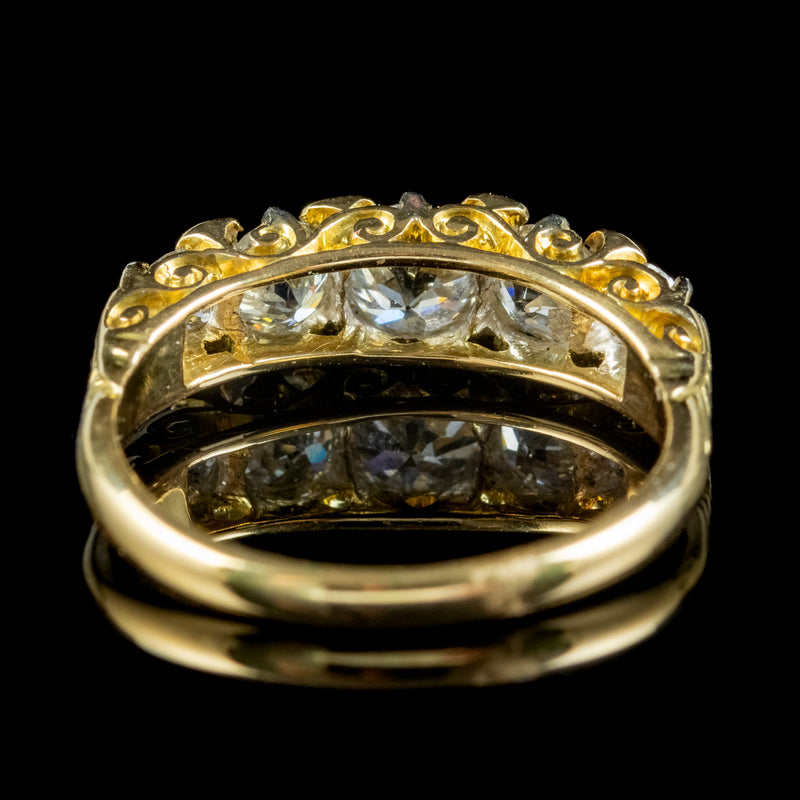 Antique Edwardian Old Cut Diamond Ring 18ct Gold Platinum 2ct Of Diamond Circa 1901