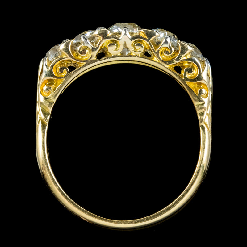 Antique Edwardian Old Cut Diamond Ring 18ct Gold Platinum 2ct Of Diamond Circa 1901