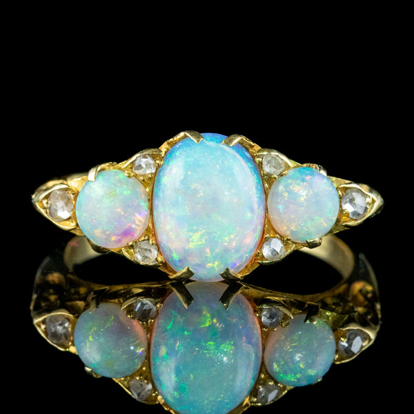 Antique Edwardian Opal Diamond Ring 2.5ct Of Opal 