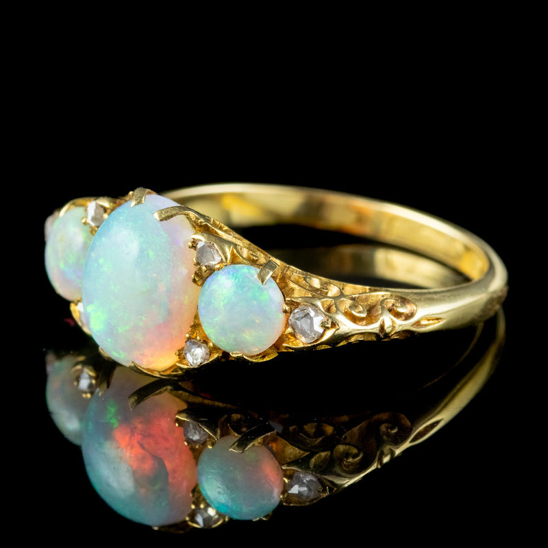 Antique Edwardian Opal Diamond Ring 2.5ct Of Opal 