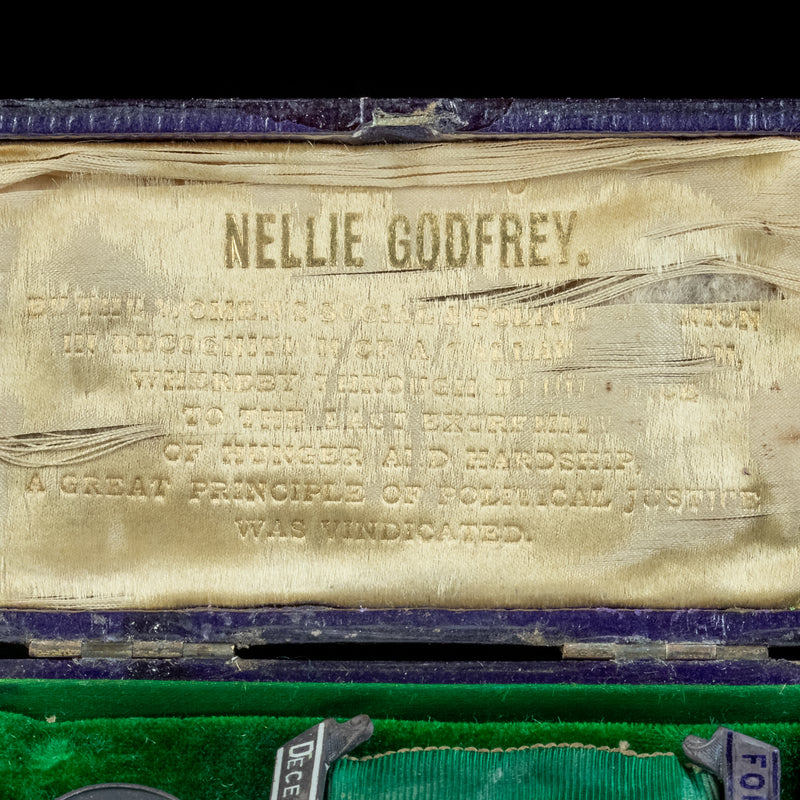 Antique Edwardian Suffragette Medal Nellie Godfrey Dated 1909 Boxed