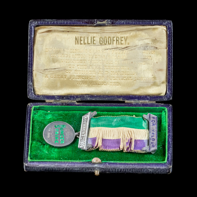 Antique Edwardian Suffragette Medal Nellie Godfrey Dated 1909 Boxed