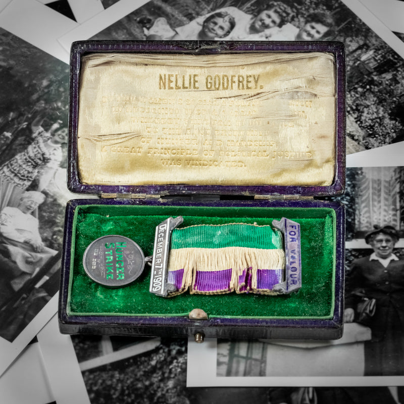 Antique Edwardian Suffragette Medal Nellie Godfrey Dated 1909 Boxed