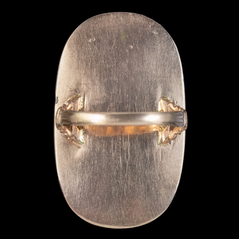 Antique Georgian Diamond Enamel Mourning Ring 