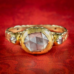 Antique Georgian Diamond Trilogy Ring 1.80ct Rose Cut Circa 1780