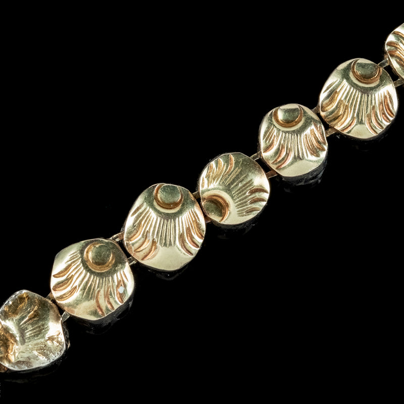 Antique Georgian French Rose Cut Diamond Bracelet Silver Gold Circa 1780