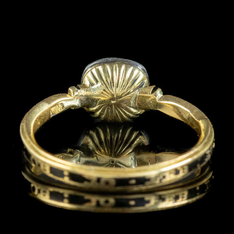 Antique Georgian Memento Mori Skull Ring Inscribed 1763 And 1767 