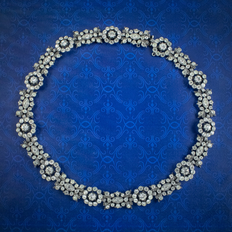 Antique Georgian Silver Paste Collar Necklace 