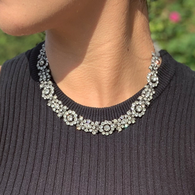 Antique Georgian Silver Paste Collar Necklace 