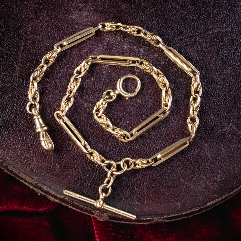 Antique Victorian 9ct Gold Albert Chain
