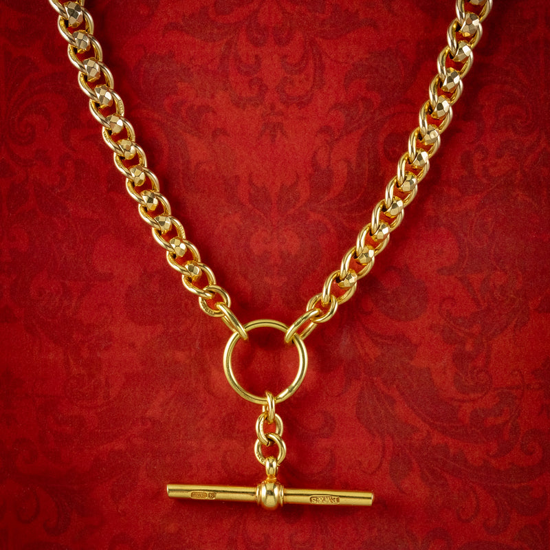 Antique Victorian 9ct Gold Rollerball Albert Chain