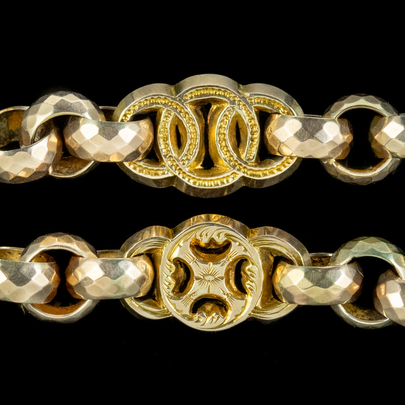 Antique Victorian Bracelet Garnet Heart Padlock Circa 1860 Boxed