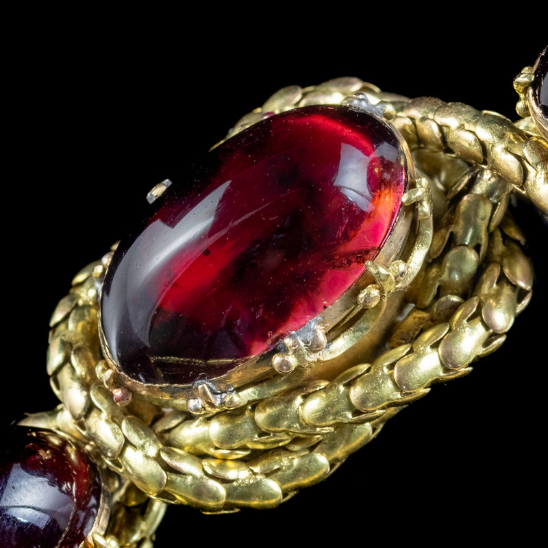 1800-1900's Vintage-Antique Victorian Rose-Cut Bohemian Garnet Bracelet (4)  Rows | eBay