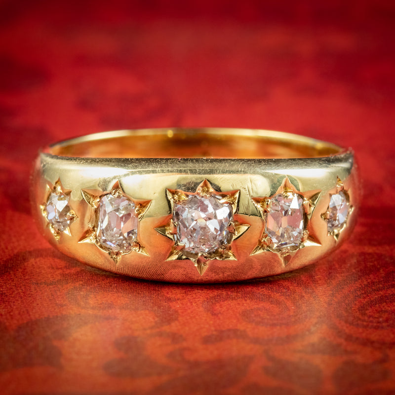 Antique Victorian Diamond Band Ring 1ct Of Diamond Circa 1890