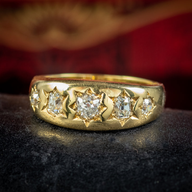 Antique Victorian Diamond Band Ring 1ct Of Diamond Circa 1890